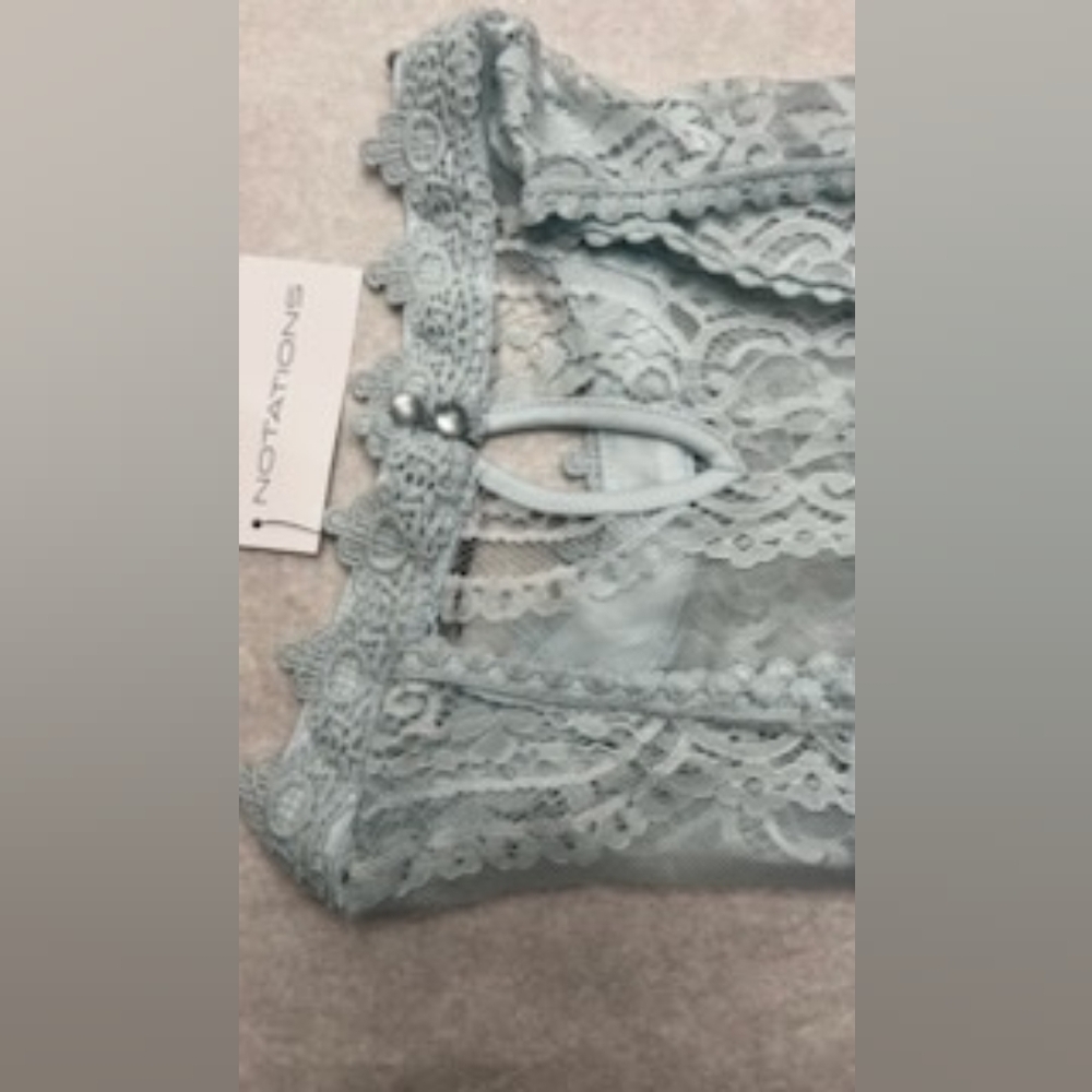 Notations Light Blue Lace Blouse - Picture 7 of 10
